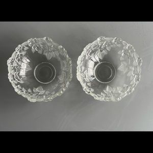 EUC Floral Frosted 5" Bowls/Trinket Dishes Set of 2